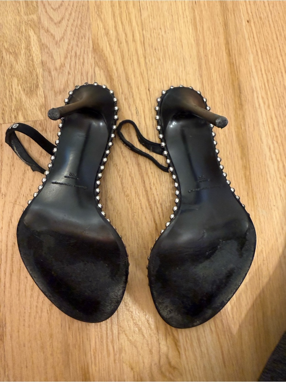 Alexander Wang Black Studded Sandals with Clear Toe Strap - Picture 3 of 4
